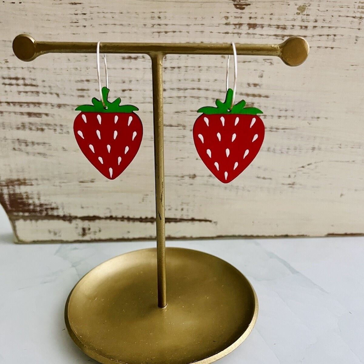 Strawberry Hoop Earrings by Le Chic Miami