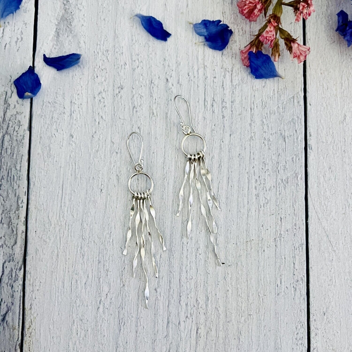 Silver Falling Rain Earrings