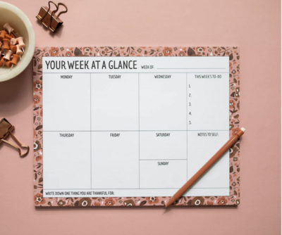 Calico Weekly Planner Notepad