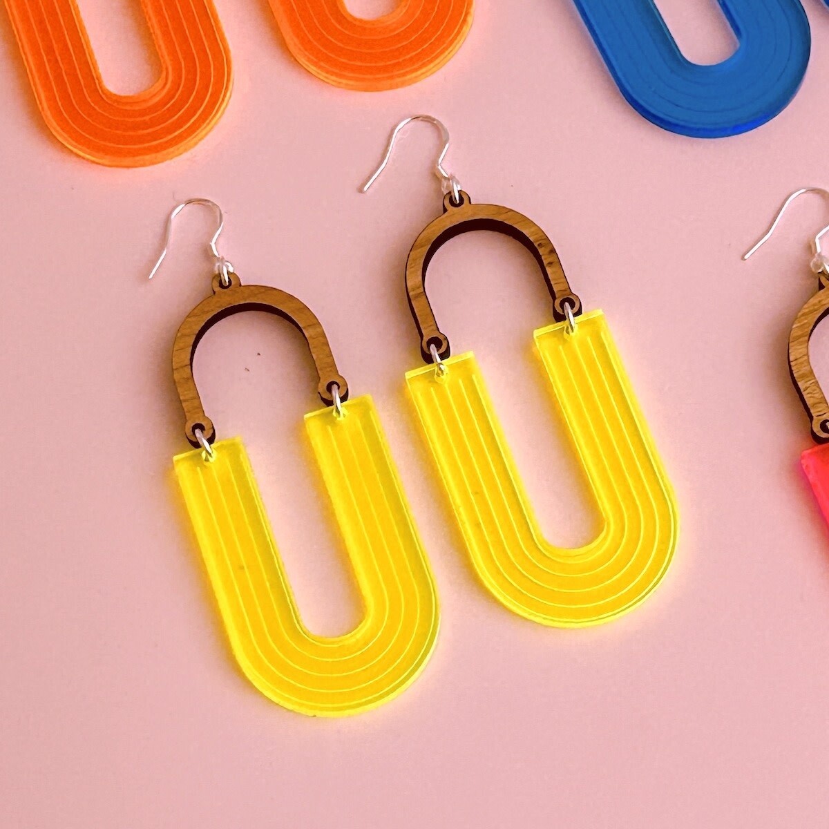 Ursula Earrings, Color: Fluorescent Yellow/Green