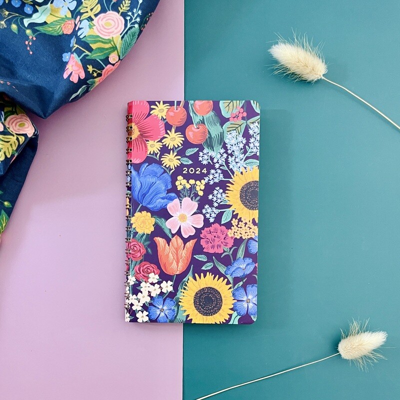 2024 Rifle Paper Spiral Pocket Planner Blossom