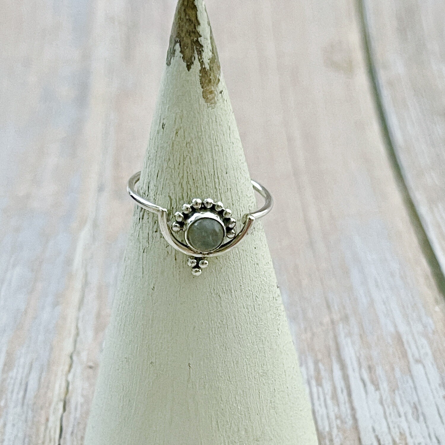 Silver Floating Moonstone Ring, Size: 5