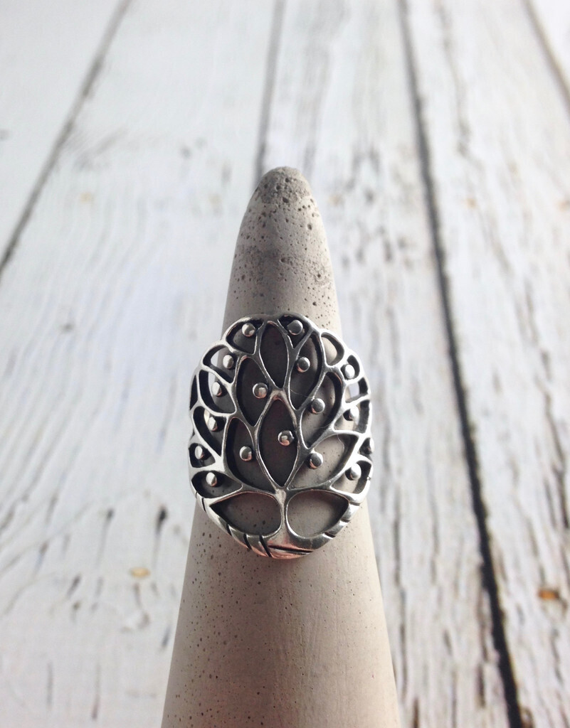 Sterling Silver Tree of Life Ring, Size: 8