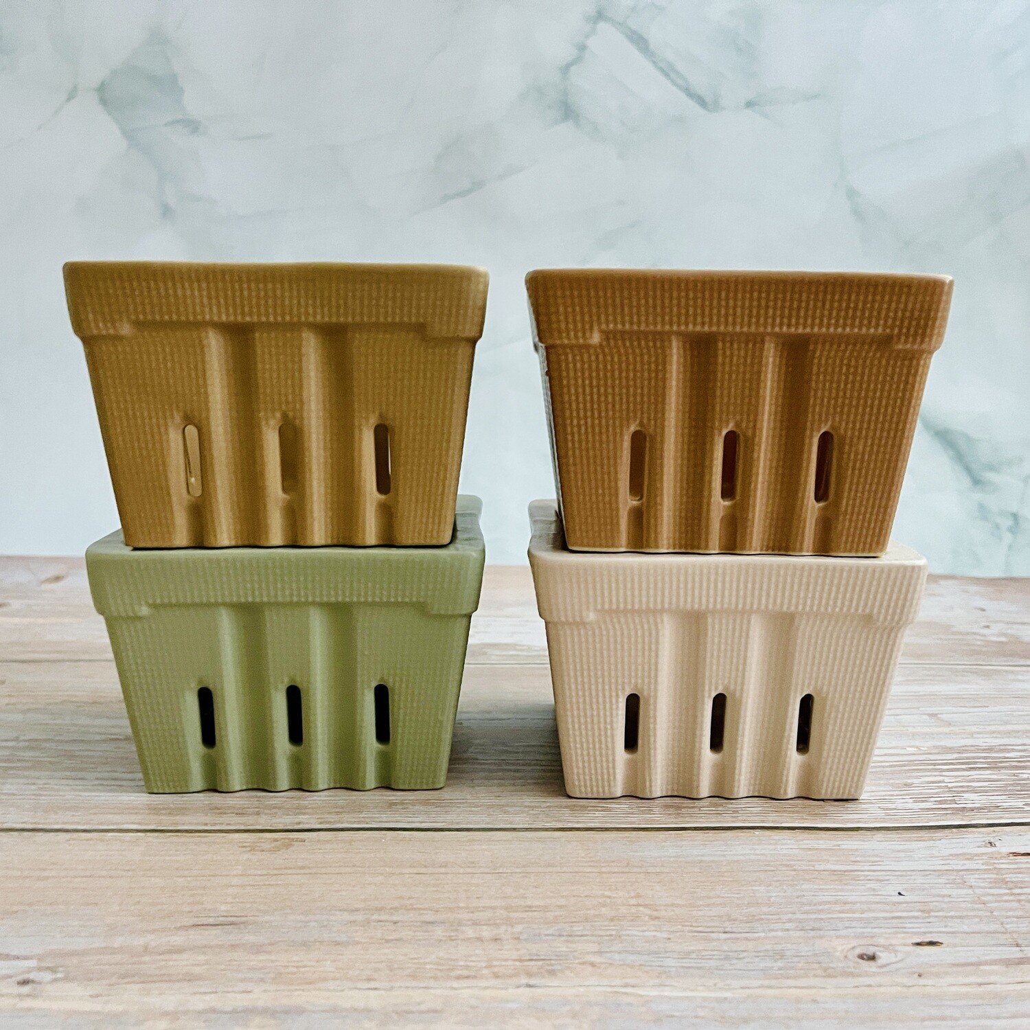 Stoneware Berry Basket, Style: Blush