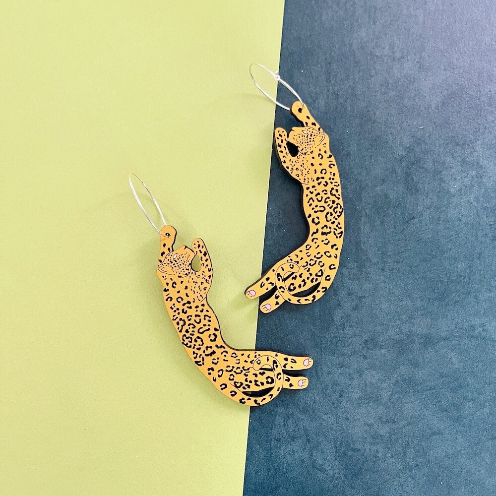 Leopard Hoop Earrings by Le Chic Miami