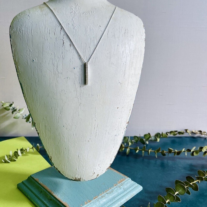 Silver Diamond Dusted Column Necklace - You&#39;re Doing Fucking Great
