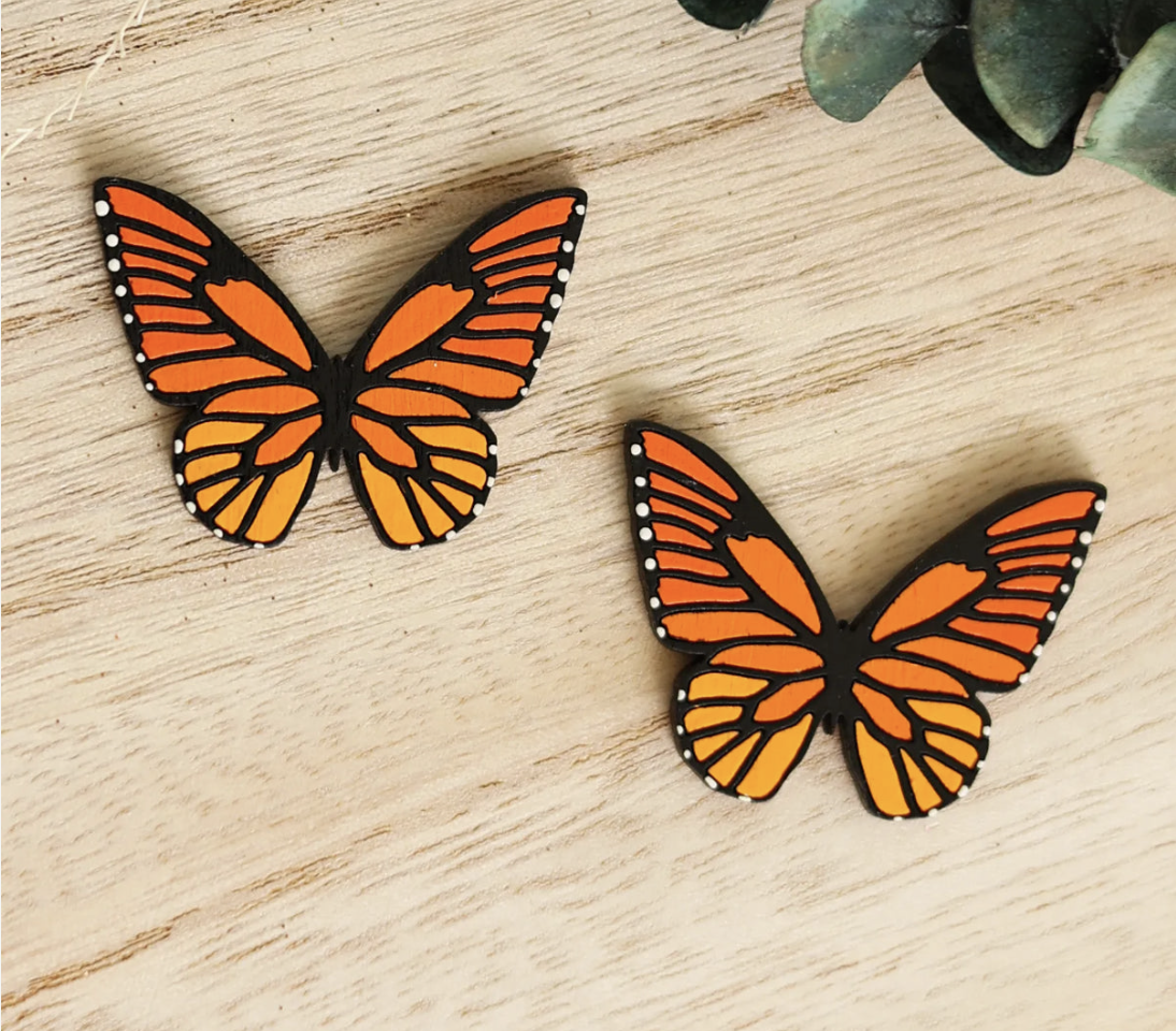 Monarch Butterfly Studs by Le Chic Miami