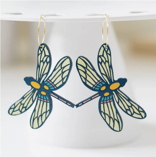 Dragonfly Hoop Earrings by Le Chic Miami