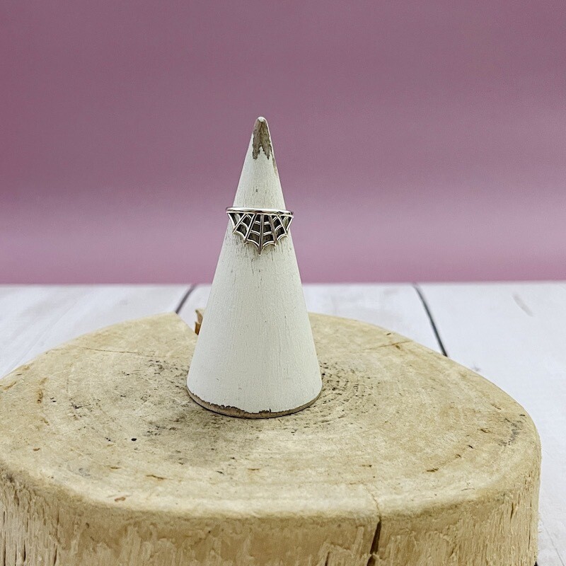 Silver Spider Web Ring, Size: 5