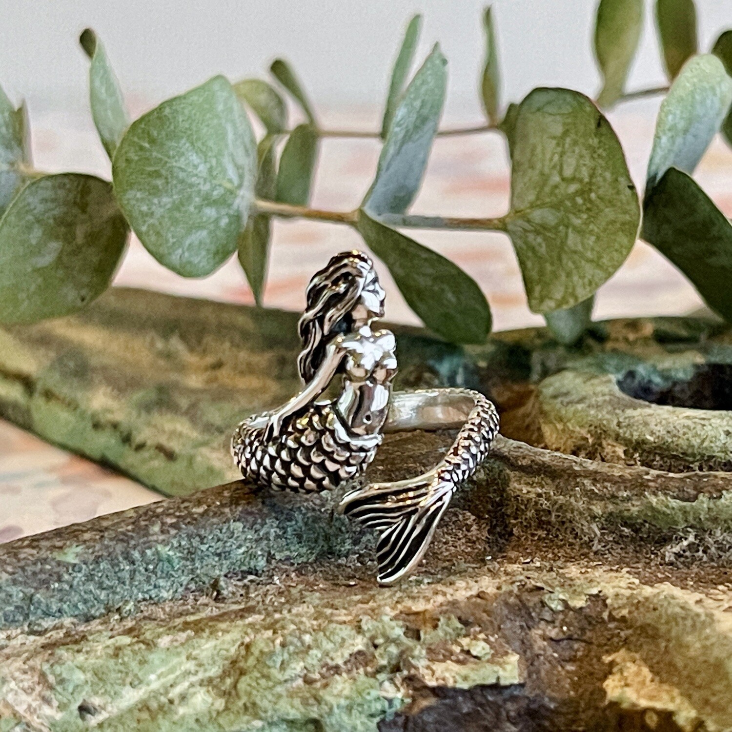 Silver Mermaid Ring, Adjustable