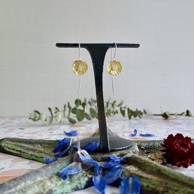 Two Tone Poppy Earrings, SS &amp; GV