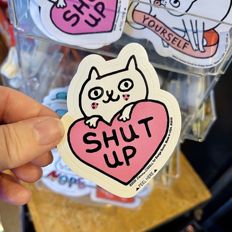 Shut Up Cat Sticker DNO