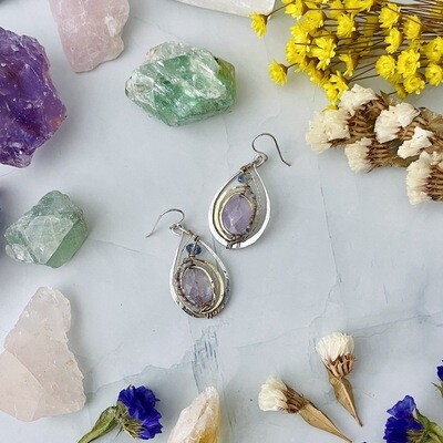 Handmade Lilac Amethyst Drop Earrings