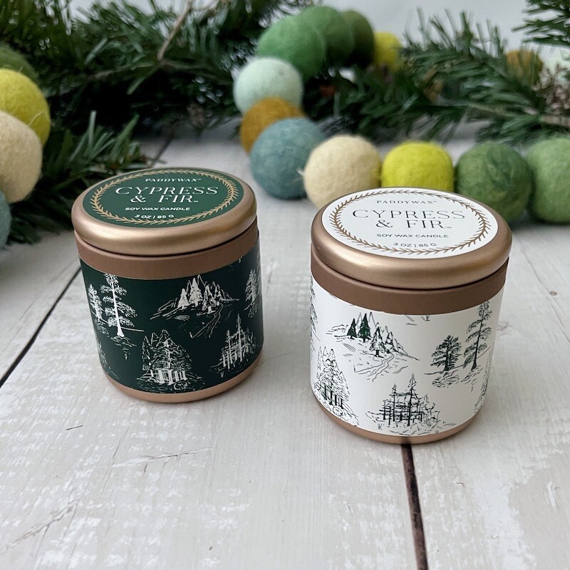Cypress &amp; Fir 3oz Tin Candle