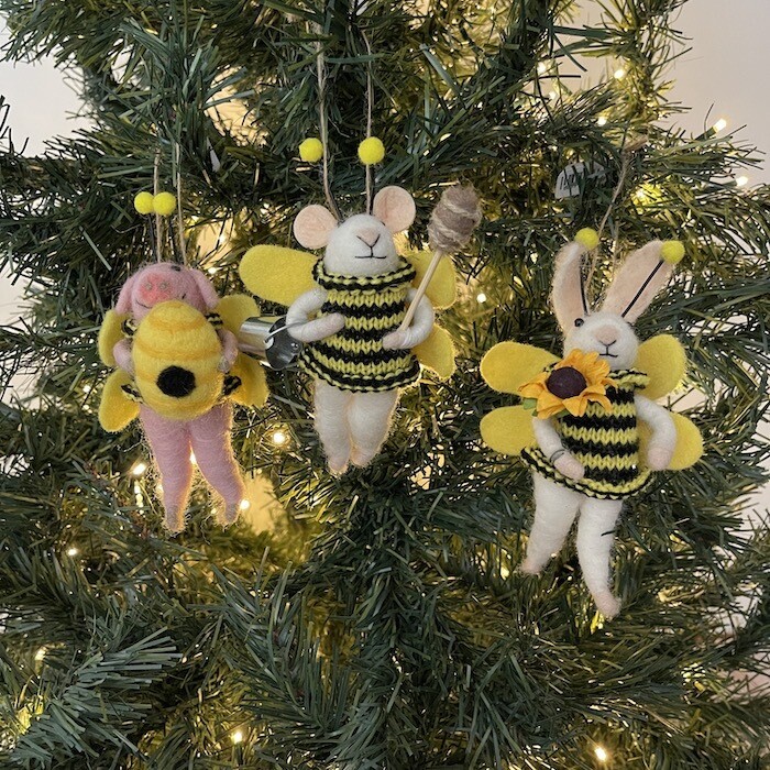 Wool Felt Animal in Bee Suit