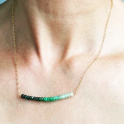 Handmade Emerald Ombre Necklace