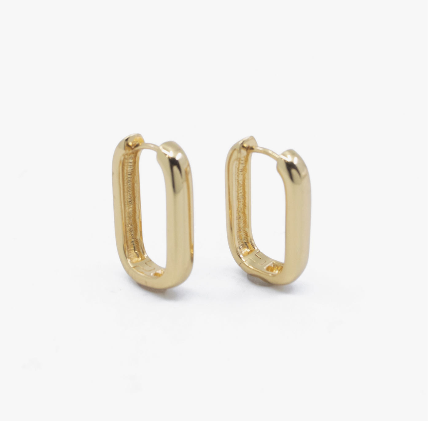 Elongated Hoop Earrings in Goldfill