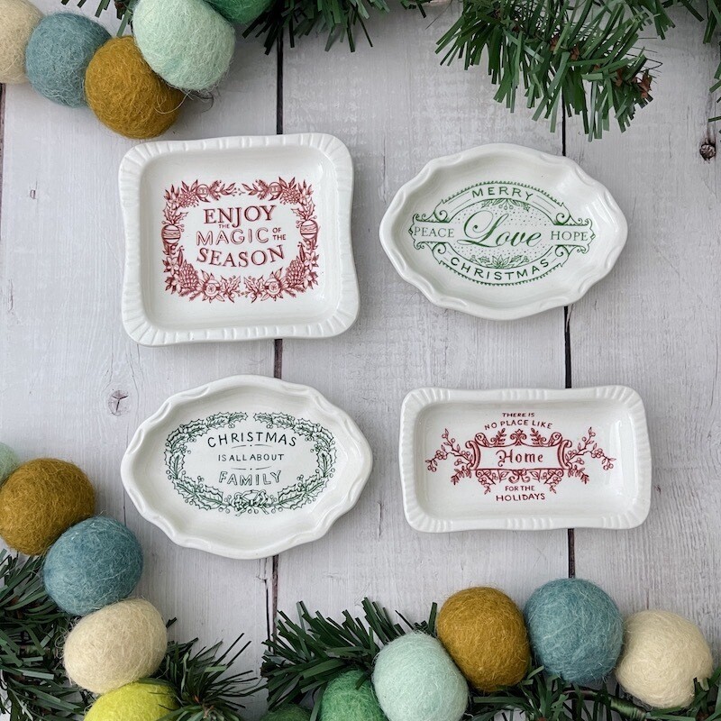 4-1/2&quot; Stoneware Dish with Saying