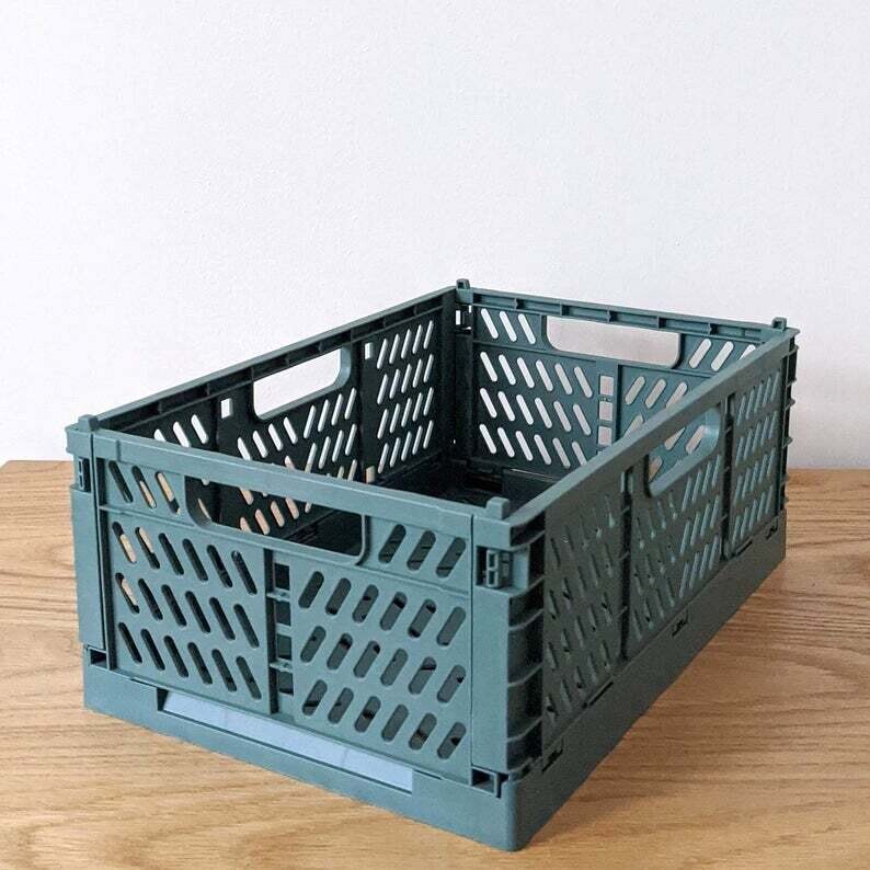 Medium Storage Crate, Color: Green