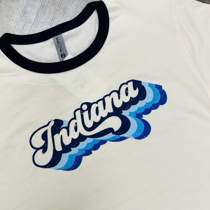 Retro Indiana Ringer Tee in Navy