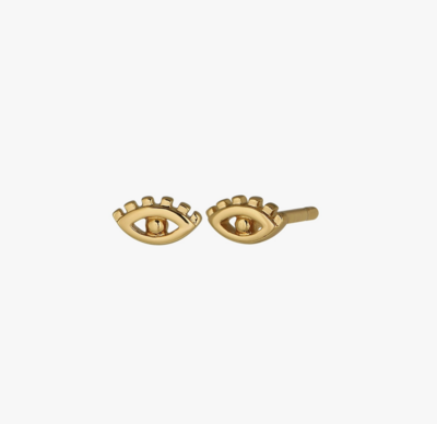 Evil Eye Stud Earrings in Goldfill