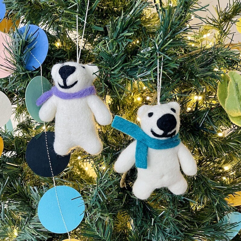 Happy Bear Eco Ornament
