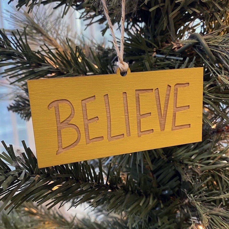 Believe Ted Lasso Wood Ornament