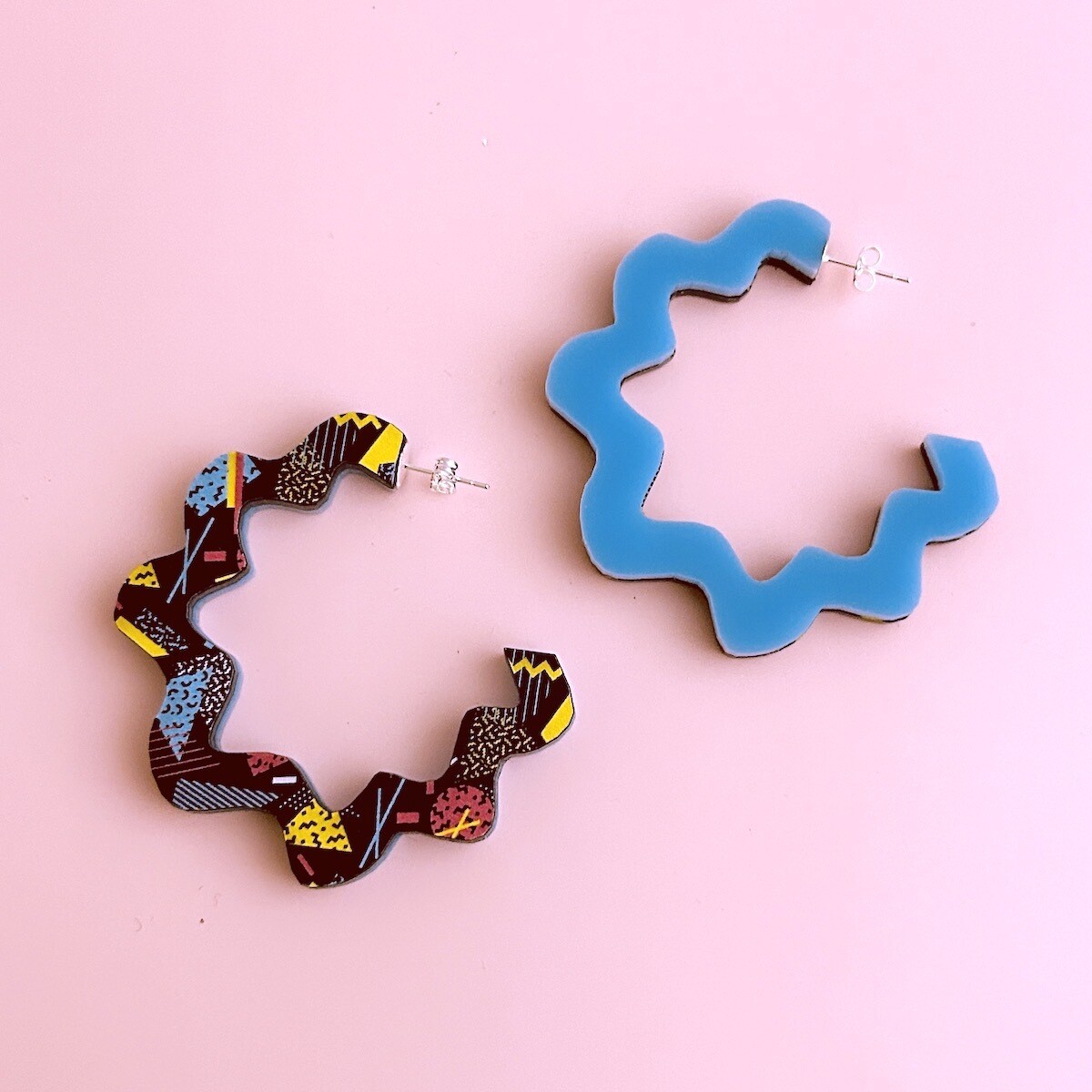 Mazzy Hoops -, Color: 90s Neon Blue