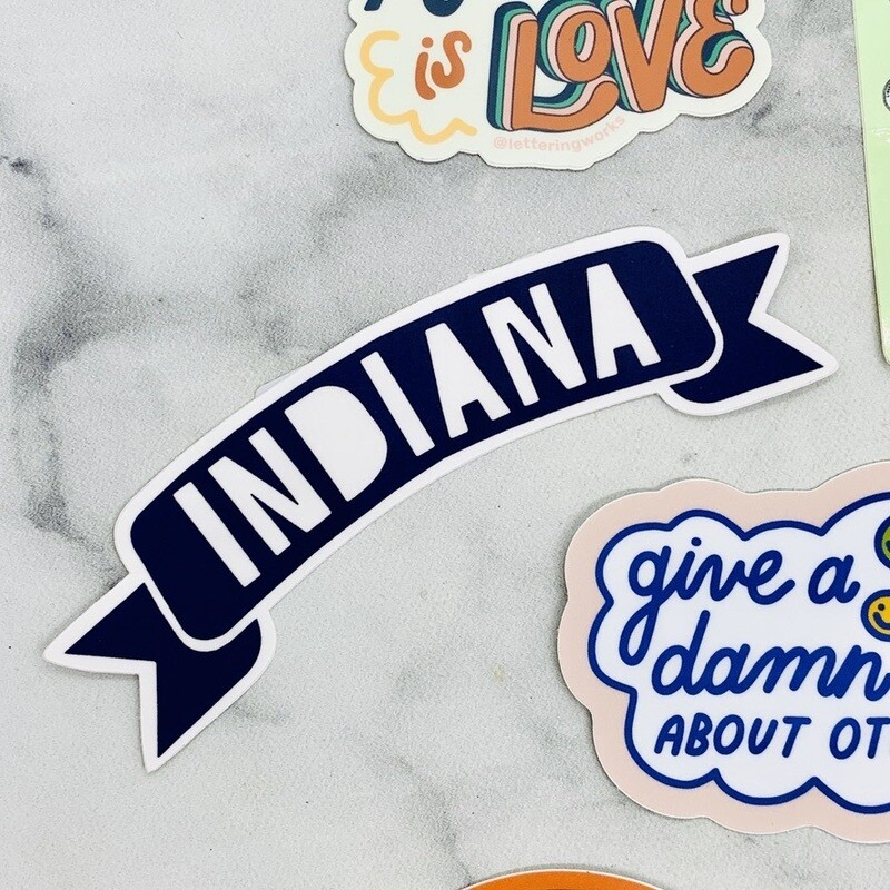 Indiana Banner Ribbon Sticker