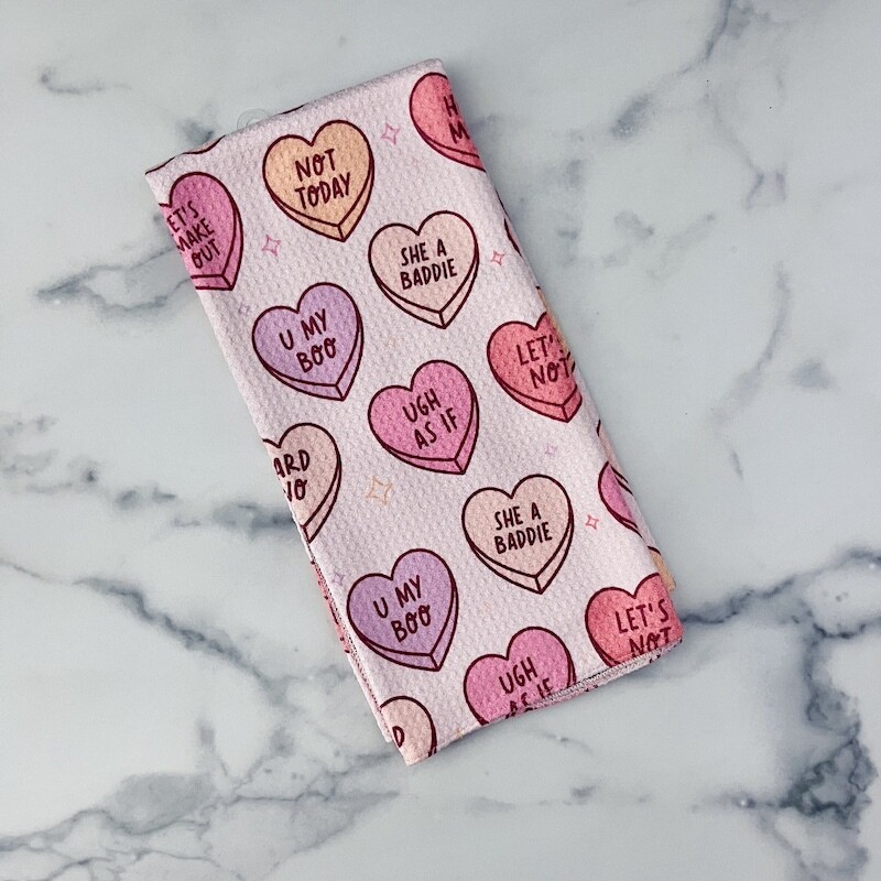Conversation Hearts Kitchen Towel