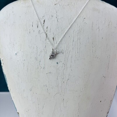 Silver Tiny Snail Necklace, 18&quot;