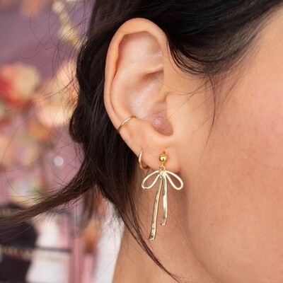 14k Goldfill Bow Stud Earrings