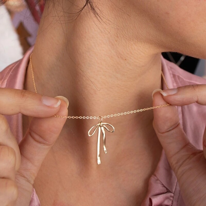 14k Goldfill Bow Necklace