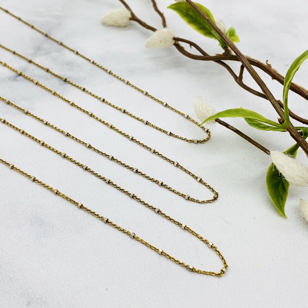 Gold Plated Sterling Chain with Sterling Bead