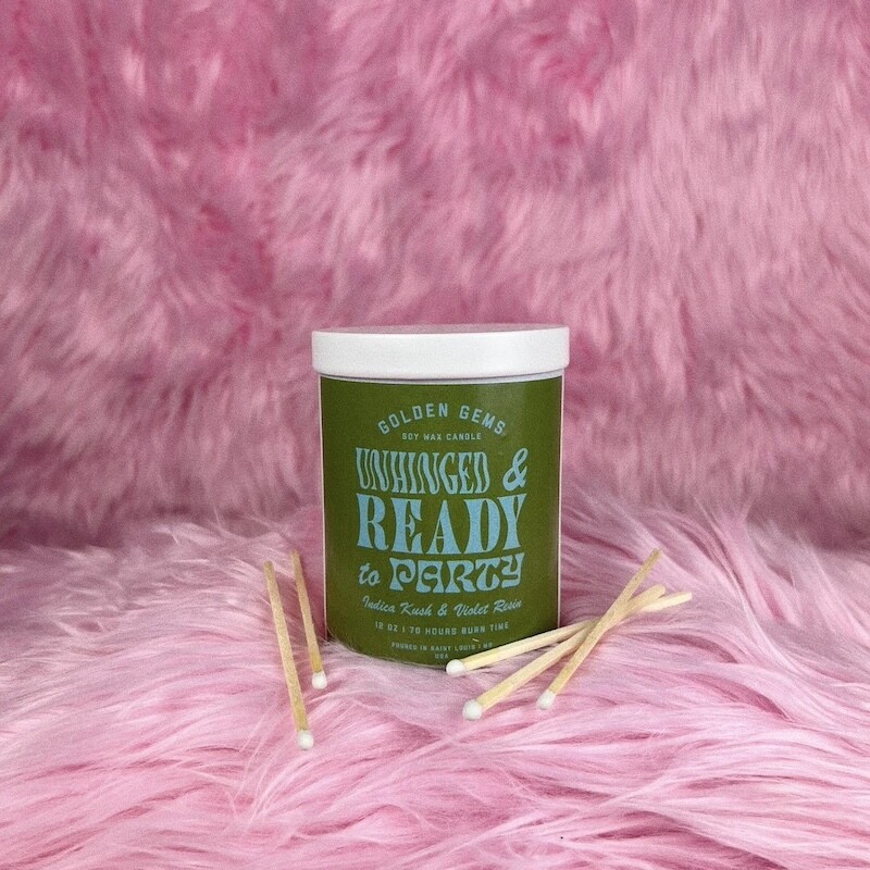 Golden Gems Text Candle