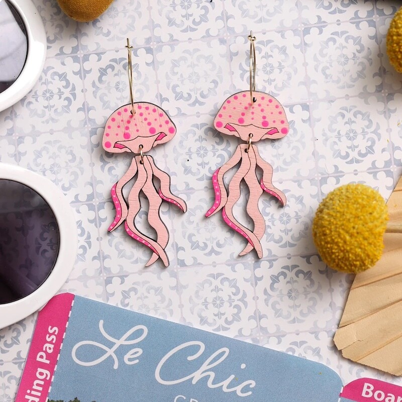 Jellyfish Hoop Earrings by Le Chic Miami