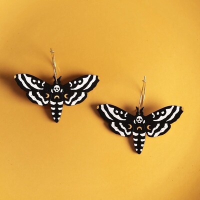Death Moth Hoop Earrings by Le Chic Miami