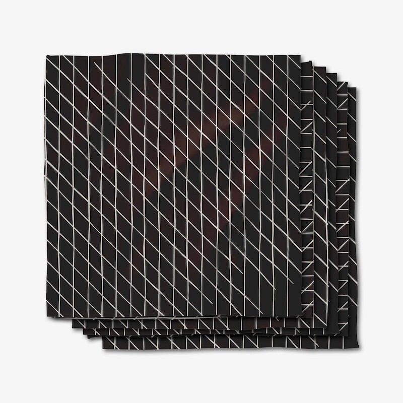 Geometry Dinner Napkin Set, Style: Scorched Score