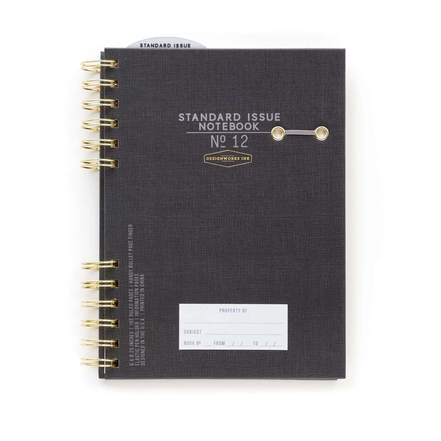 Standard Issue No. 12 Notebook:, Color: Black