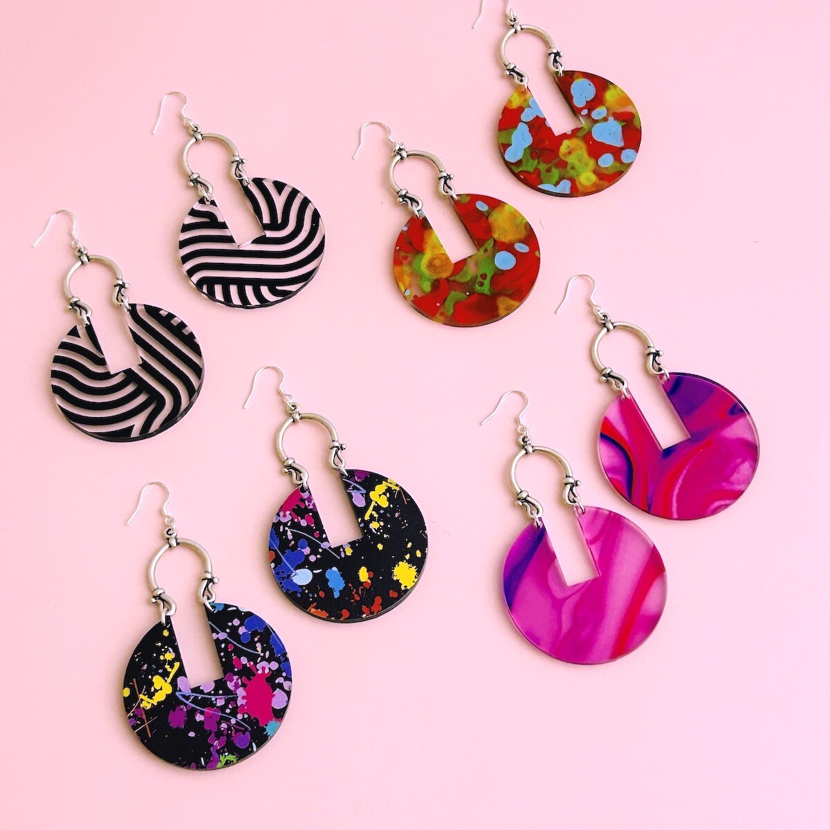 Greta Hoops - , Color: Rainbow Tie Dye