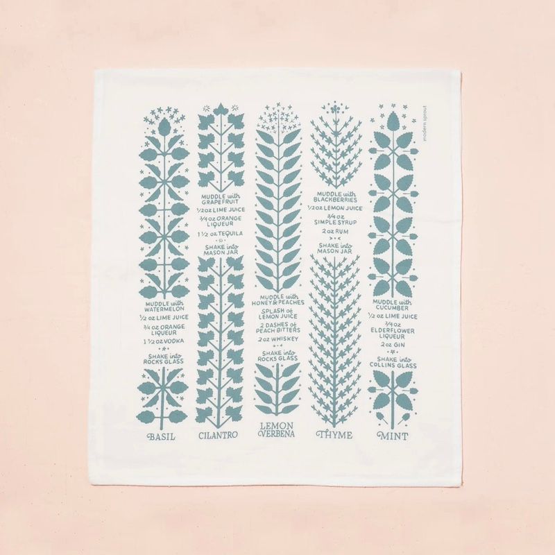 Boozy Botanical Tea Towel