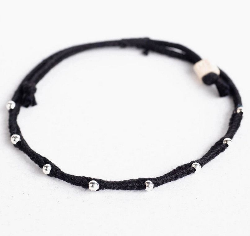 Mudlove Beaded Woven Bracelet, Color: Jet