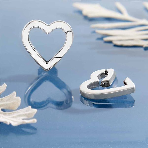 Sterling Silver Removable Heart Charm Holder - CHM55