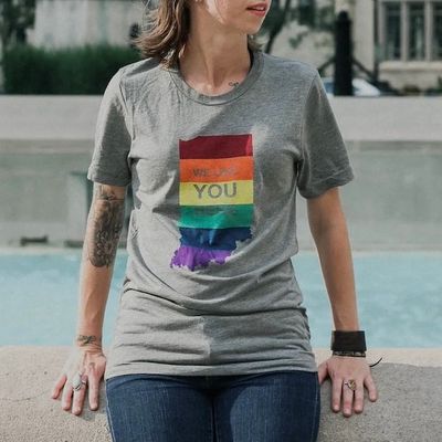 Rainbow WE LIKE YOU HERE T-Shirt