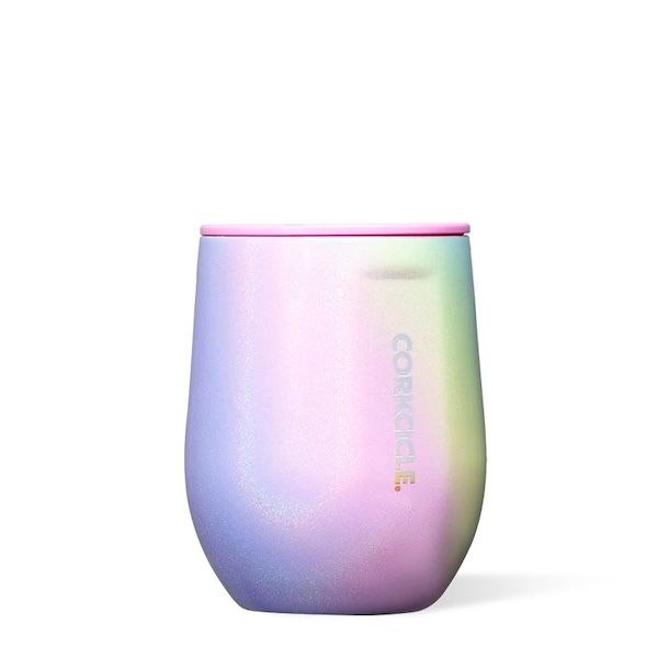 Rainbow Unicorn Insulated Drinkware, Style: 12oz Stemless Cup