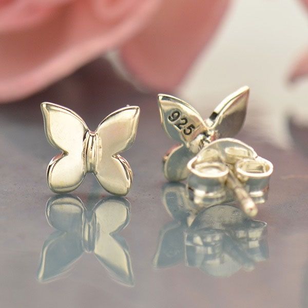 Silver Butterfly Stud Earrings