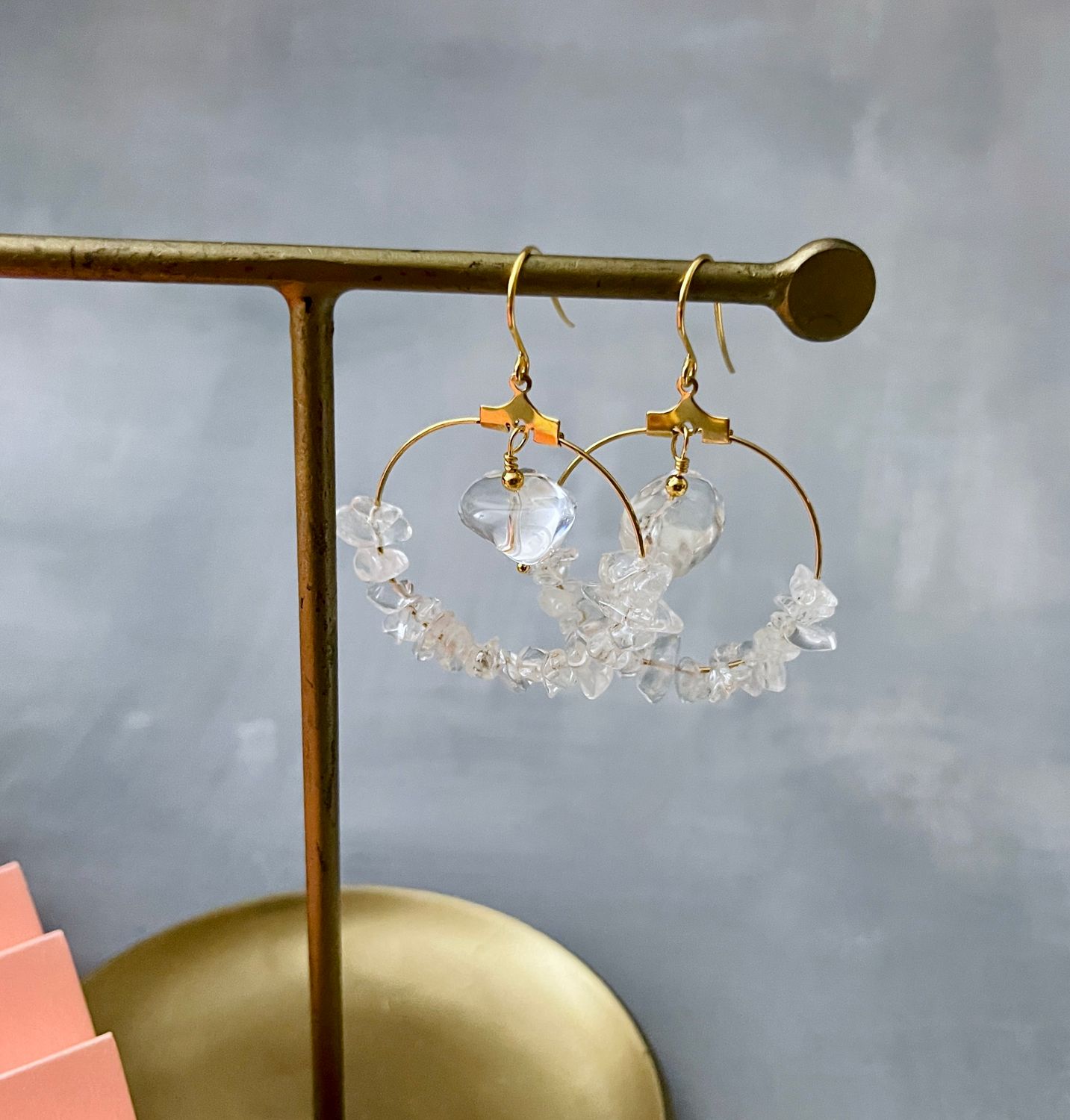 Crystal Chip Circle Earrings