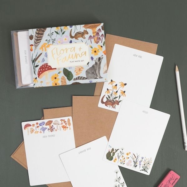 Flora &amp; Fauna Flat Notecards S/20