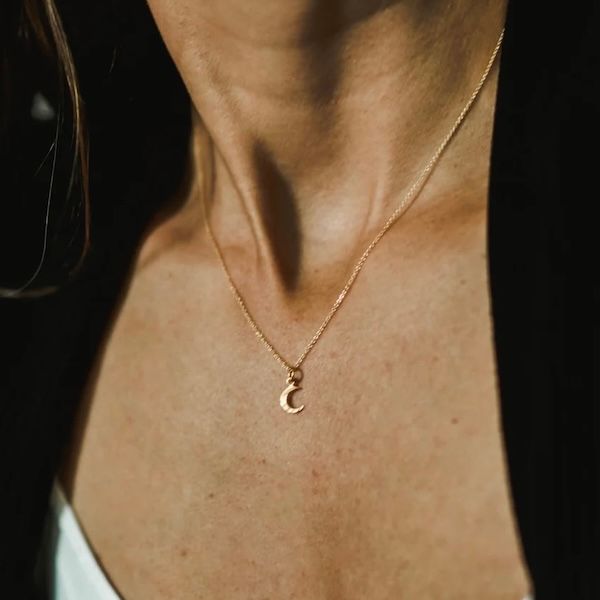 Love You To The Moon Necklace, Silver