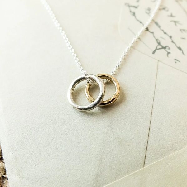 Together Forever Necklace, Silver and Gold